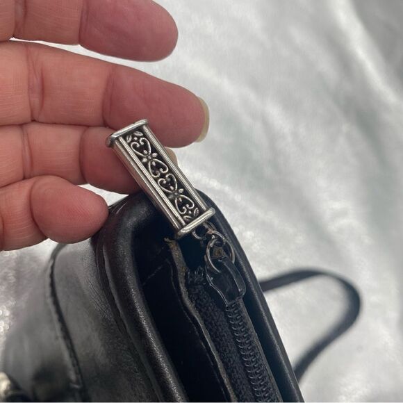 Brighton Black Vintage Leather Handbag. Outside GC, Inside VGC. Hand or Shoulder - Picture 13 of 16